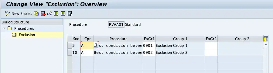 Condition Exclusion in sap